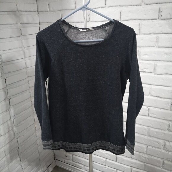 Bluenotes Ladies Size Medium Black Fleece Lined Straight Fit Sweat Top - Picture 1 of 8